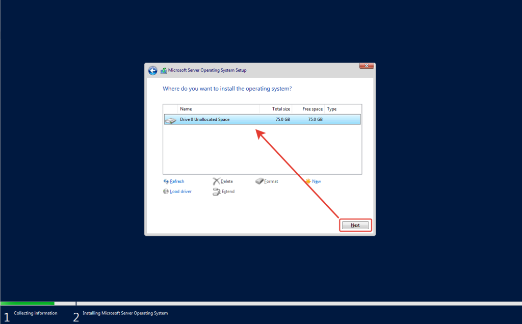 7 windows server 2022 disk secimi 1024x636 1 Windows Server 2022 Kurulumu