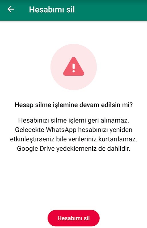 Android WhatsApp Hesap Silme 2023